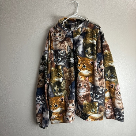 Black Mountain Cats Fleece Jacket Size 3X - Picture 1 of 8